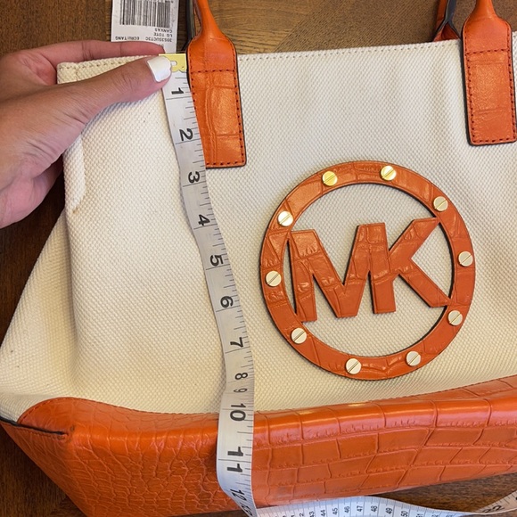 Vintage Michael Kors Orange 🍊 Croc 🐊 and Canvas - Picture 15 of 15